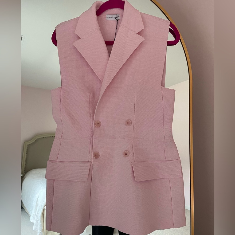 Pink Sleeveless Blazer Vest Scanlan & Theodore